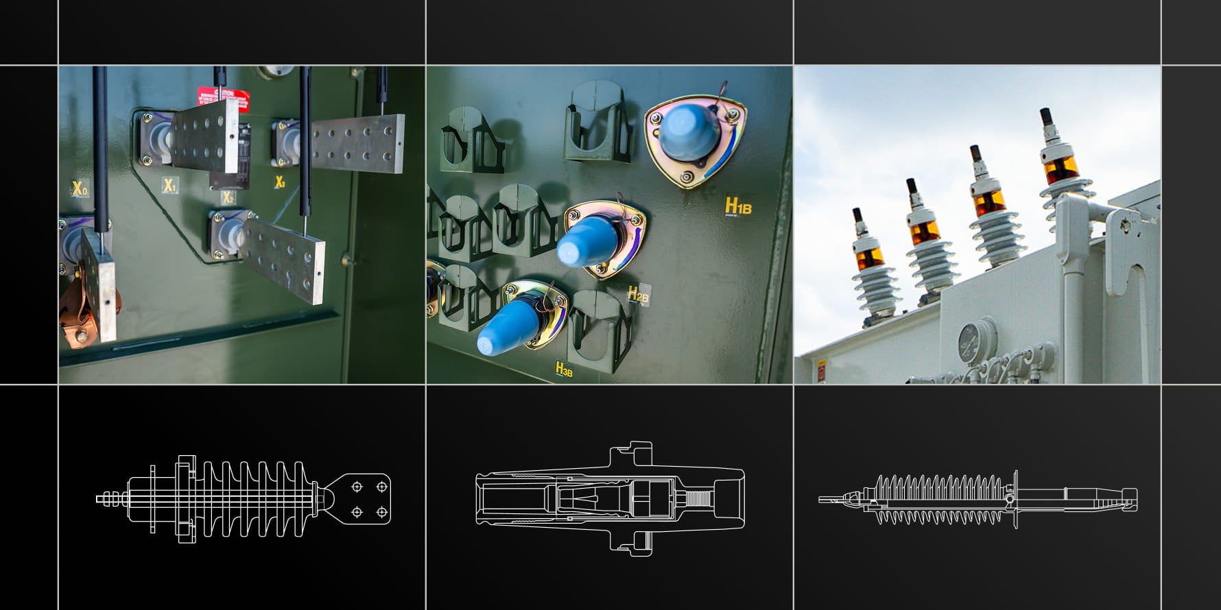 graphic of types of substation bushings